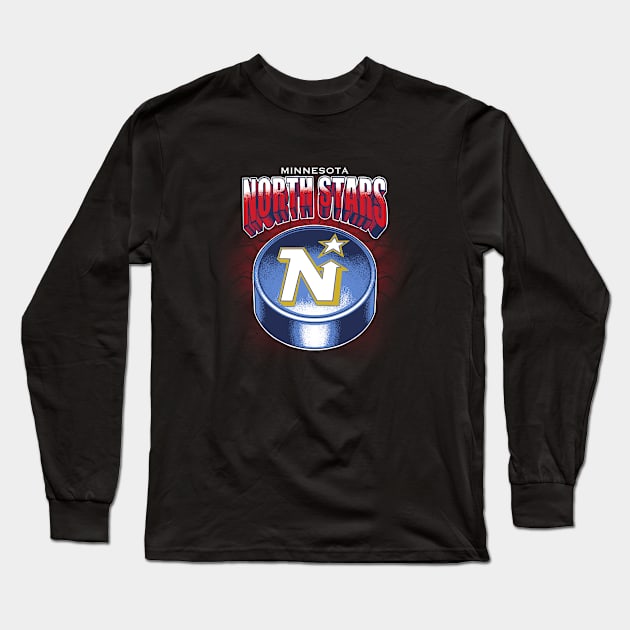 Minnesota North Stars Distressed Style Long Sleeve T-Shirt by BlockersPixel